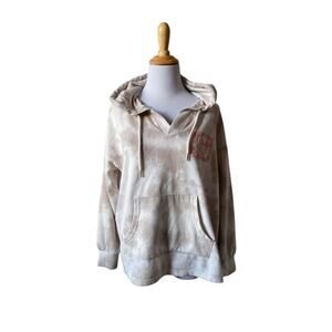 Disney Women's Tie Dye Pullover Hoodie Sweater with Pocket- Size Large